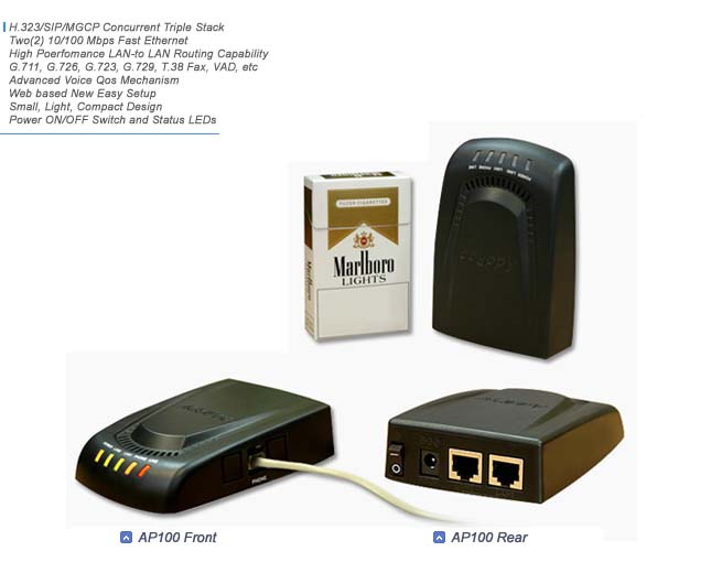 AP100 ATA(Analog Telephone Adapter) 
 | AddPac